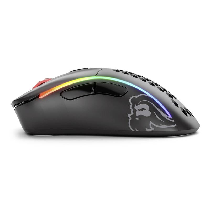 Glorious PC Gaming Race Model D- Wireless Gaming-Maus Kabellos, Kabelgebunden Optisch Schwarz 6 Tasten 19000 dpi Beleuchtet, Abnehmbares Kabel