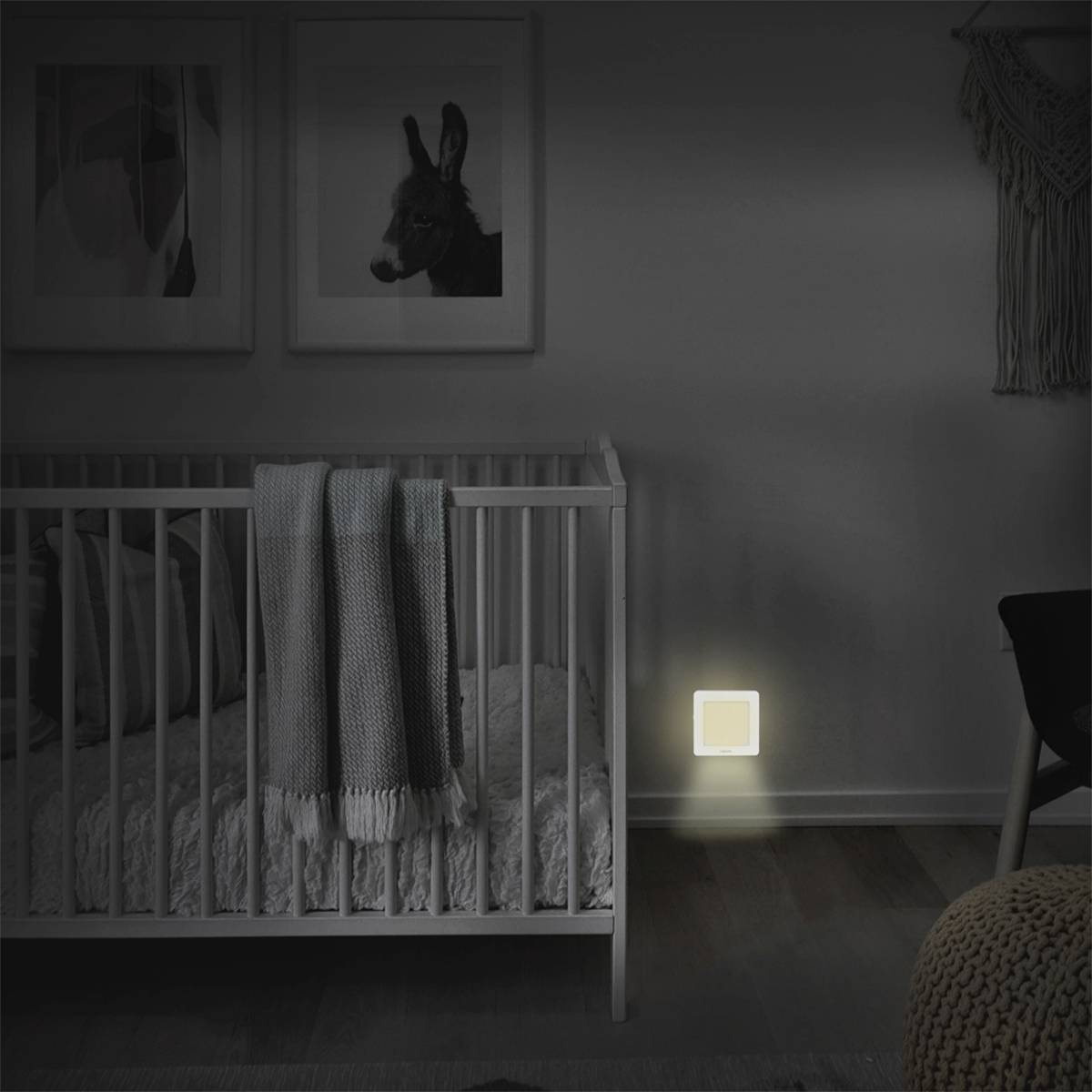 LogiLink LED013 LED013 LED-Nachtlicht mit Dämmerungssensor Quadratisch LED Warmweiß Weiß