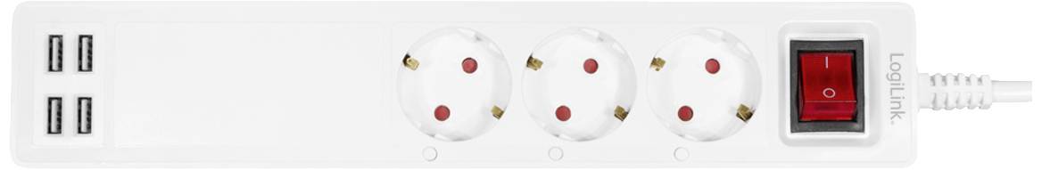 LogiLink SH0103 Schutzkontakt-Steckdose einzeln schaltbar, mit USB-Ladeausgang, per App steuerbar, programmierbar, Stromverbrauchsmessung, Überspan