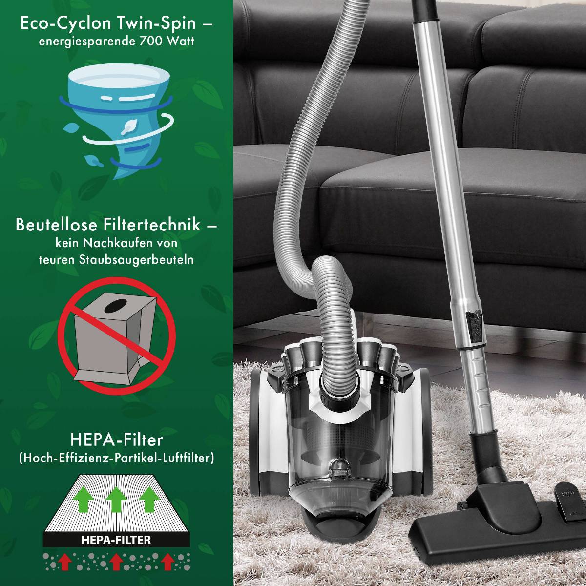 Profi-Care PC-BS 3110 Staubsauger ohne Beutel Beutellos