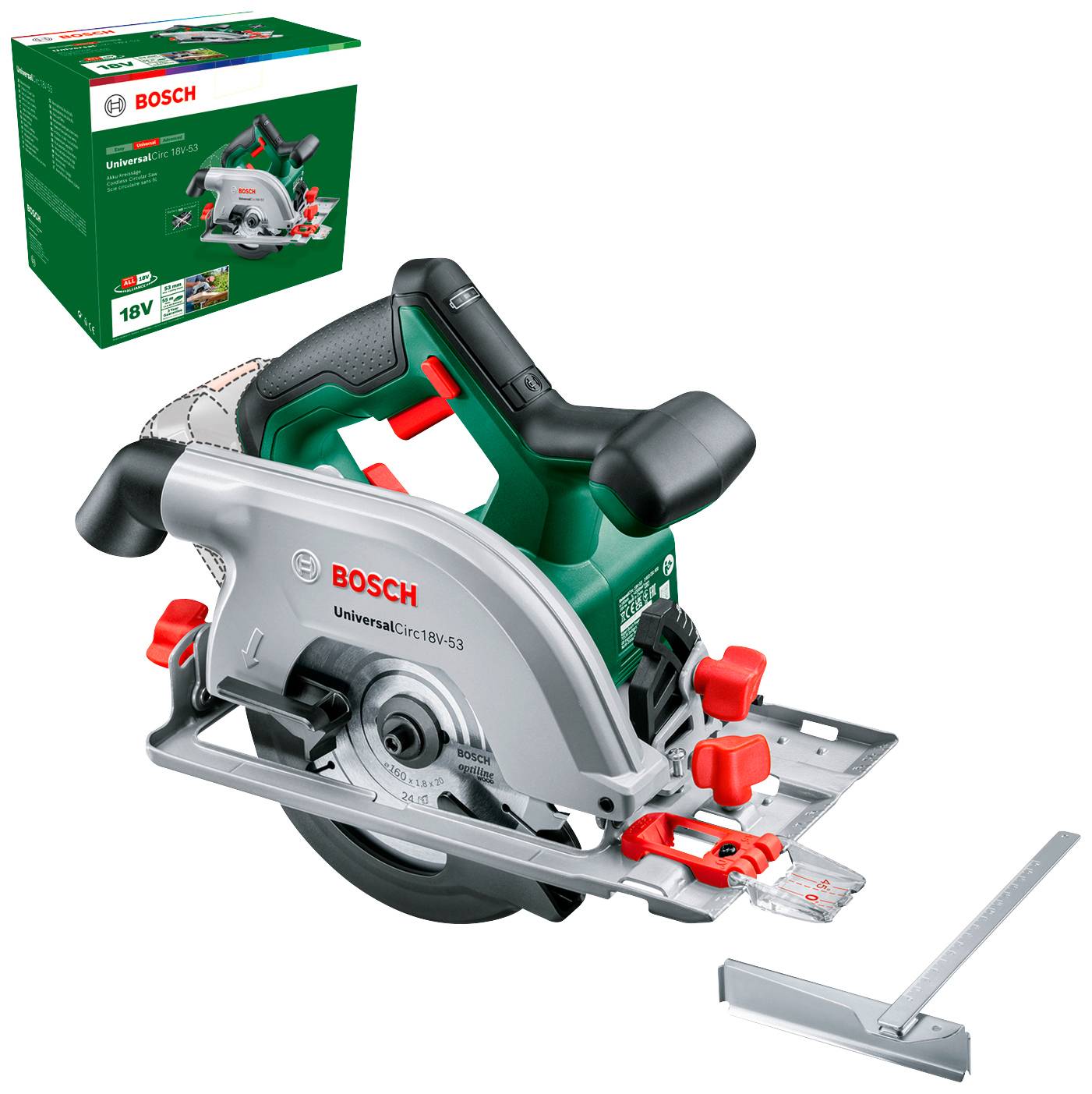 Bosch Home and Garden Universal Circ 18V-53 Akku-Handkreissäge Schnitttiefe max. (90°) 53mm ohne Akku 18V 2.5Ah