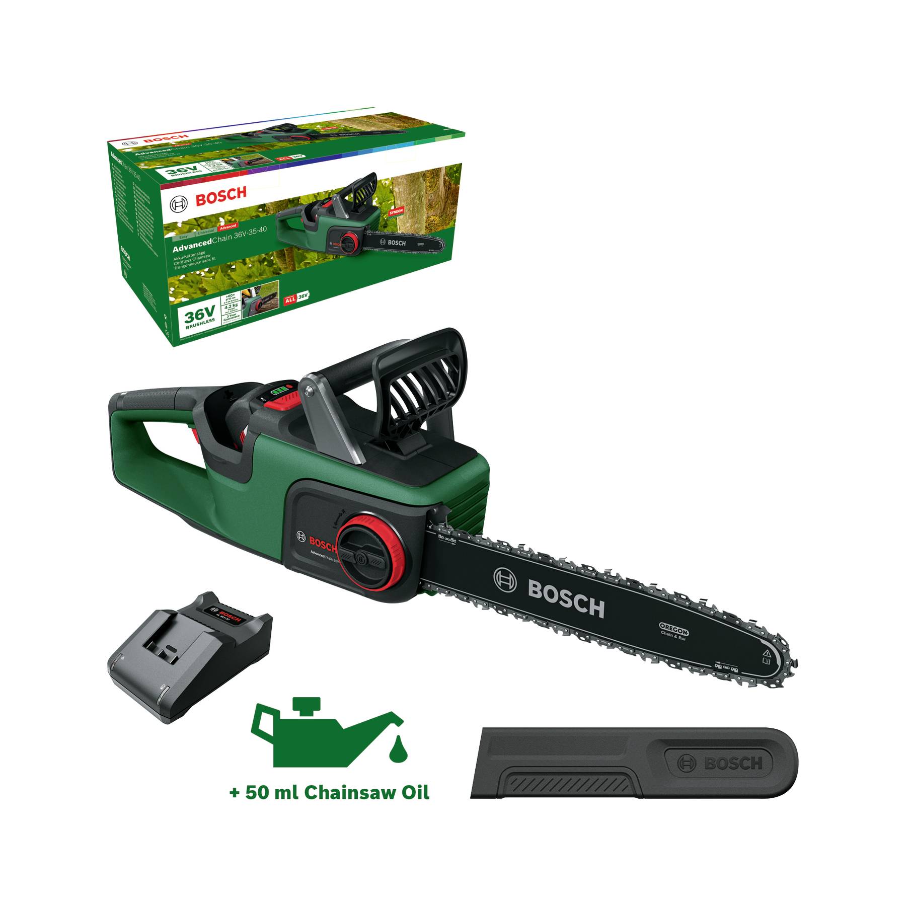 Bosch Home and Garden 06008B8600 Akku Kettensäge inkl. Akku, inkl. Ladegerät Schwertlänge 310 mm