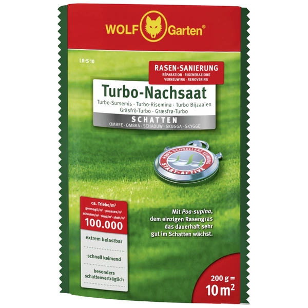 WOLF-Garten 3826610 LR-S 10 TURBO-Nachsaat SCHATTEN für 10m² 1St. WOLF-Garten 3826610 LR-S 10 TURBO-Nachsaat SCHATTEN für 10m² 1St.