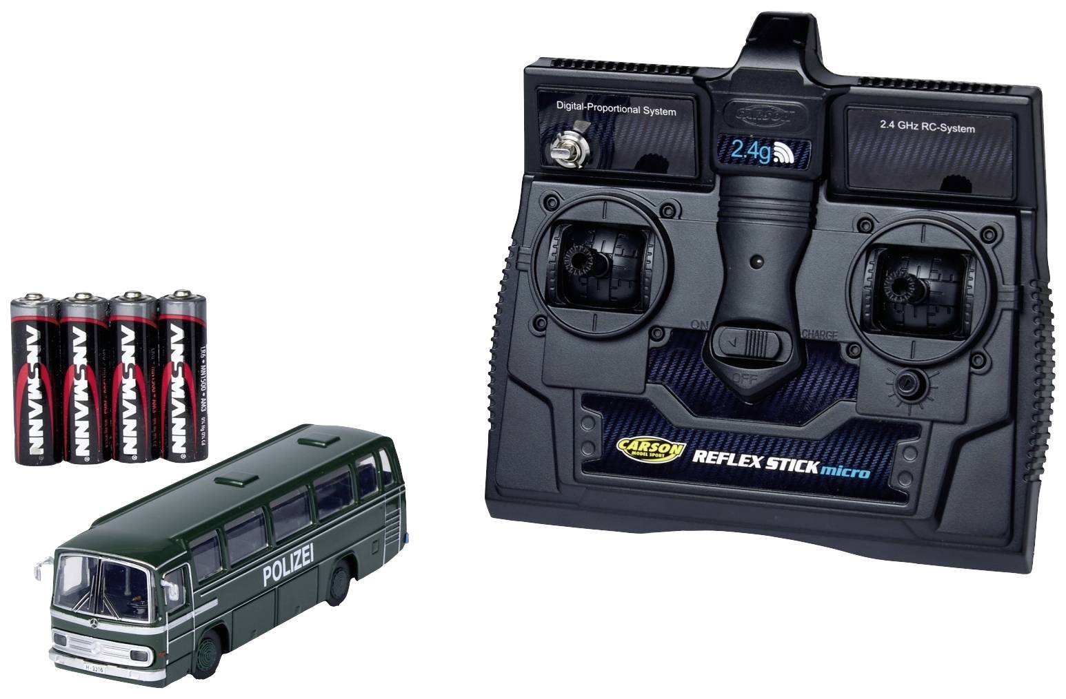 Carson Modellsport 504151 1:87 MB Bus O 302 Polizei 2.4G 100% RTR 1:87 RC Modellauto Elektro Bus