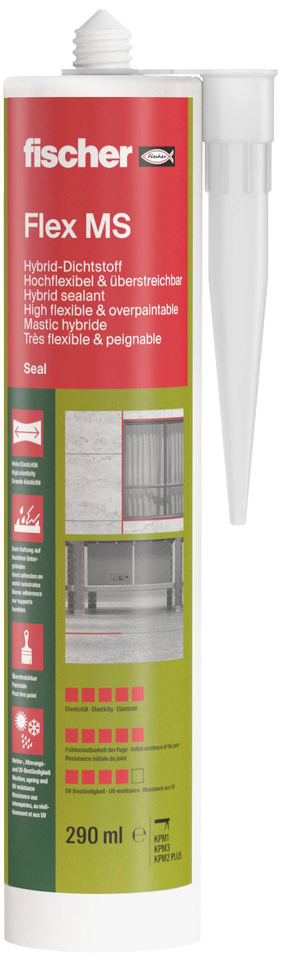 Fischer Flex MS 290 weiß Dichtstoff Herstellerfarbe Weiß 558830 290 ml