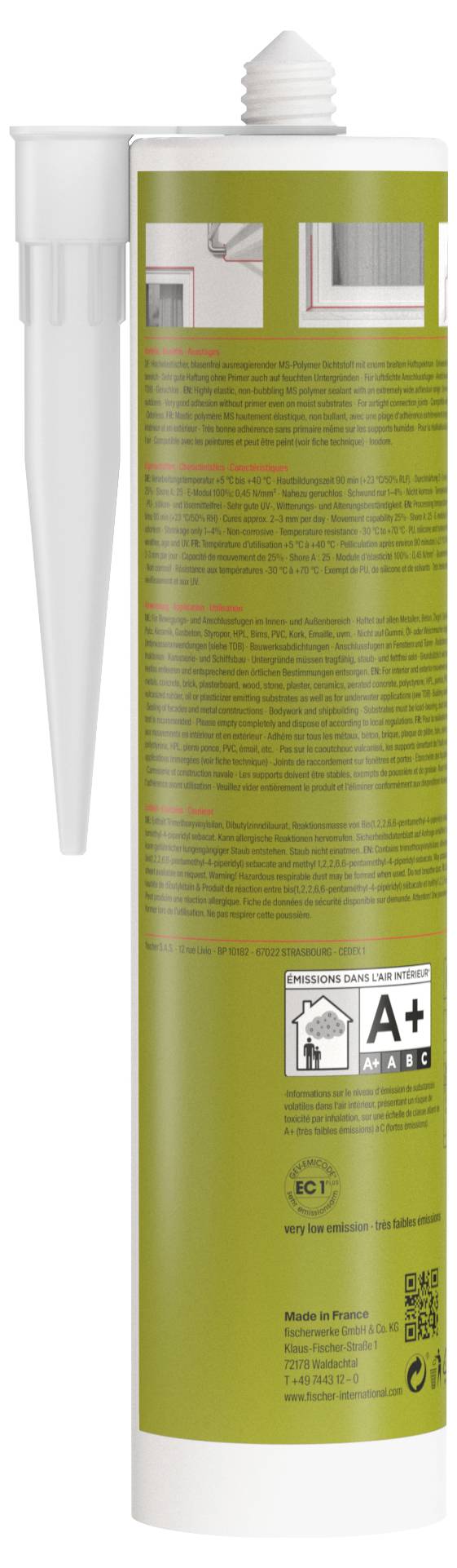 Fischer Flex MS 290 weiß Dichtstoff Herstellerfarbe Weiß 558830 290 ml