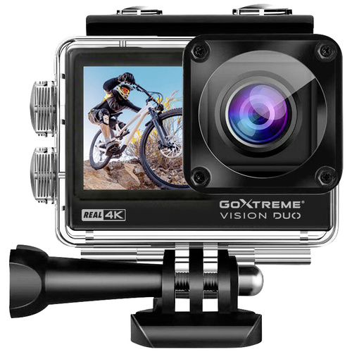 GoXtreme Vision Duo 4K Action Cam 4K, Dual-Display, Spritzwassergeschützt, Staubgeschützt, Wasserfest, WLAN, Zeitraffer