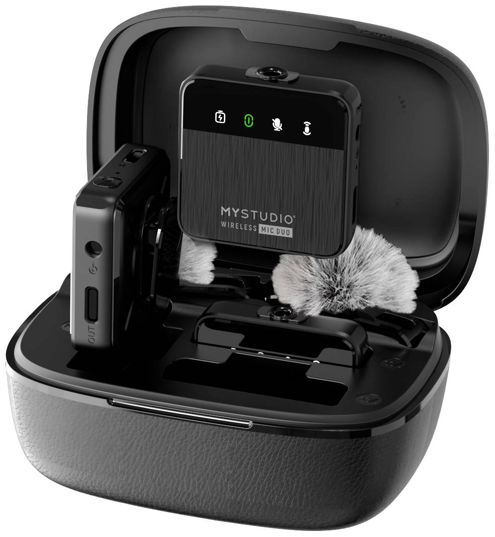 Easypix MyStudio® Wireless Mic Duo Ansteck Studiomikrofon Übertragungsart (Details):Kabelgebunden, Funk inkl. Windschutz, inkl