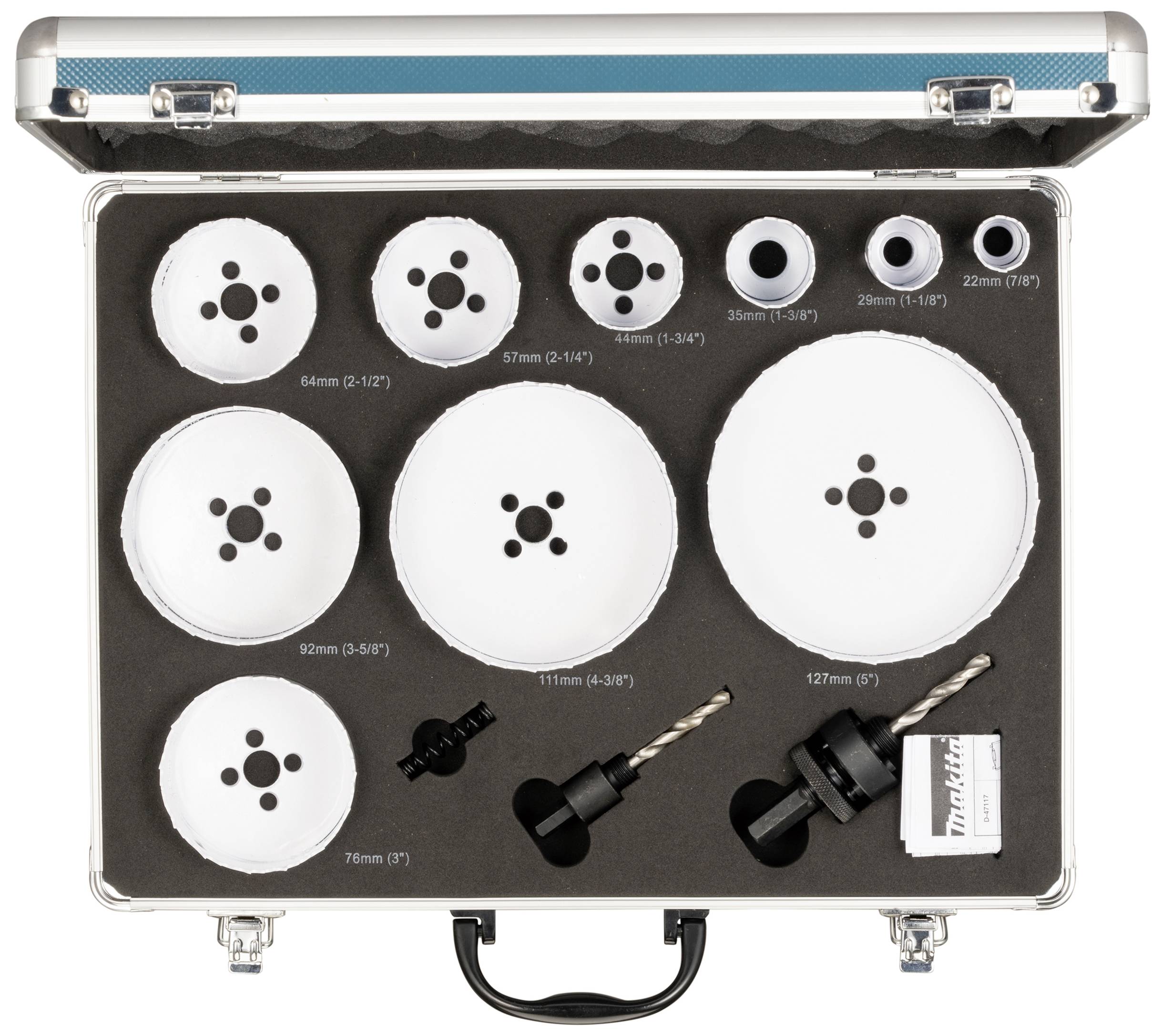 Makita D-75764 Lochsägen-Set 13teilig 22 mm, 29 mm, 35 mm, 44 mm, 57 mm, 64 mm, 76 mm, 92 mm, 111 mm, 127mm 1 Set