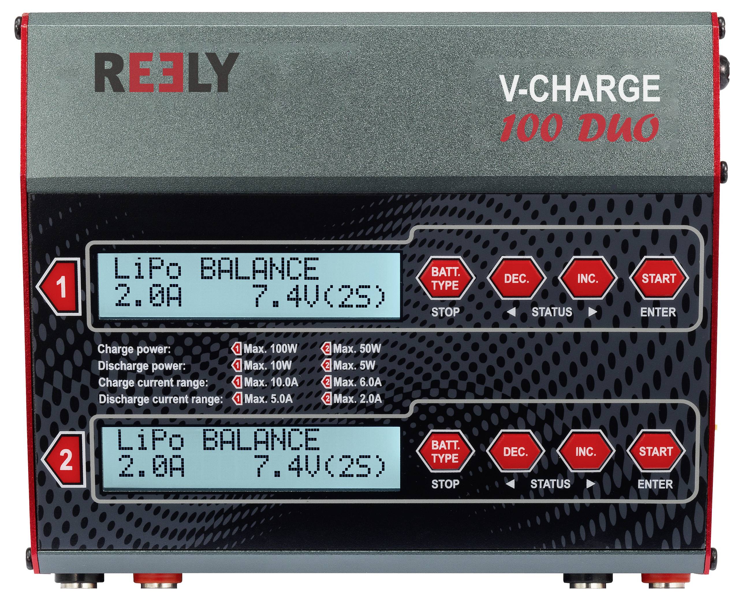 Reely V-Charge 100 Duo Modellbau-Multifunktionsladegerät 12 V, 230V 10A