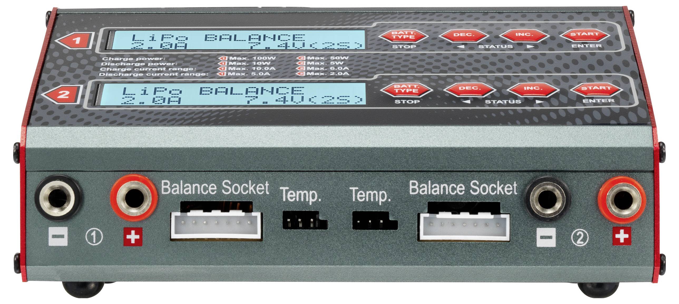 Reely V-Charge 100 Duo Modellbau-Multifunktionsladegerät 12 V, 230V 10A