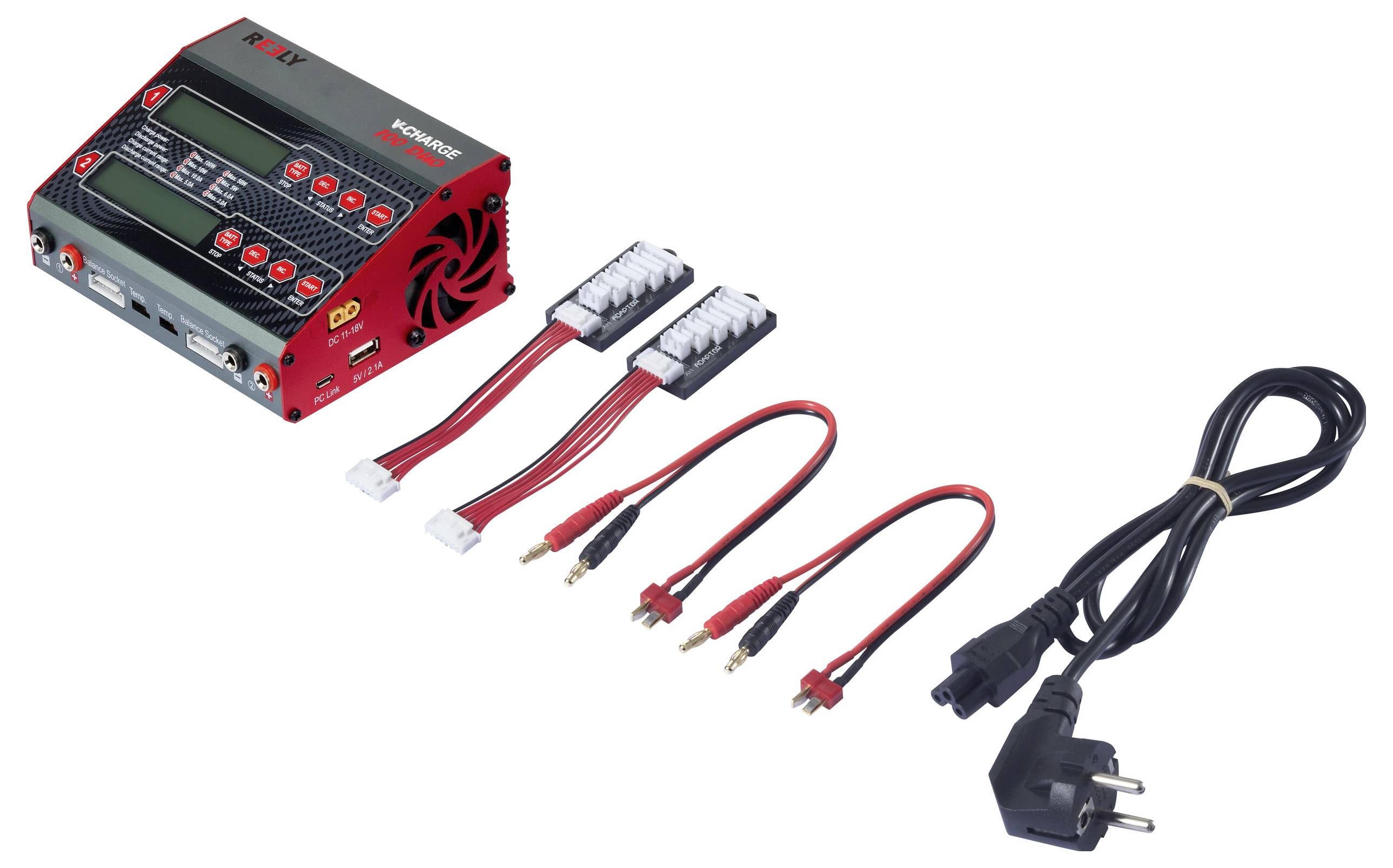 Reely V-Charge 100 Duo Modellbau-Multifunktionsladegerät 12 V, 230V 10A