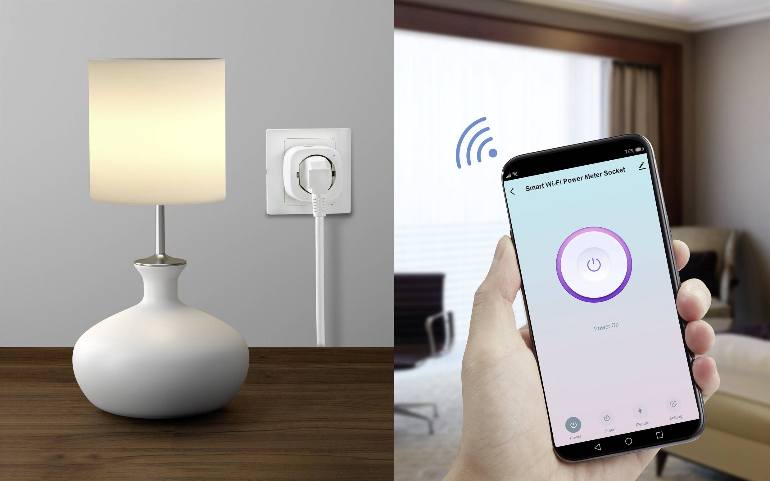 Sygonix SY-5515906 Wi-Fi Schaltsteckdose mit Messfunktion Innenbereich 3680W