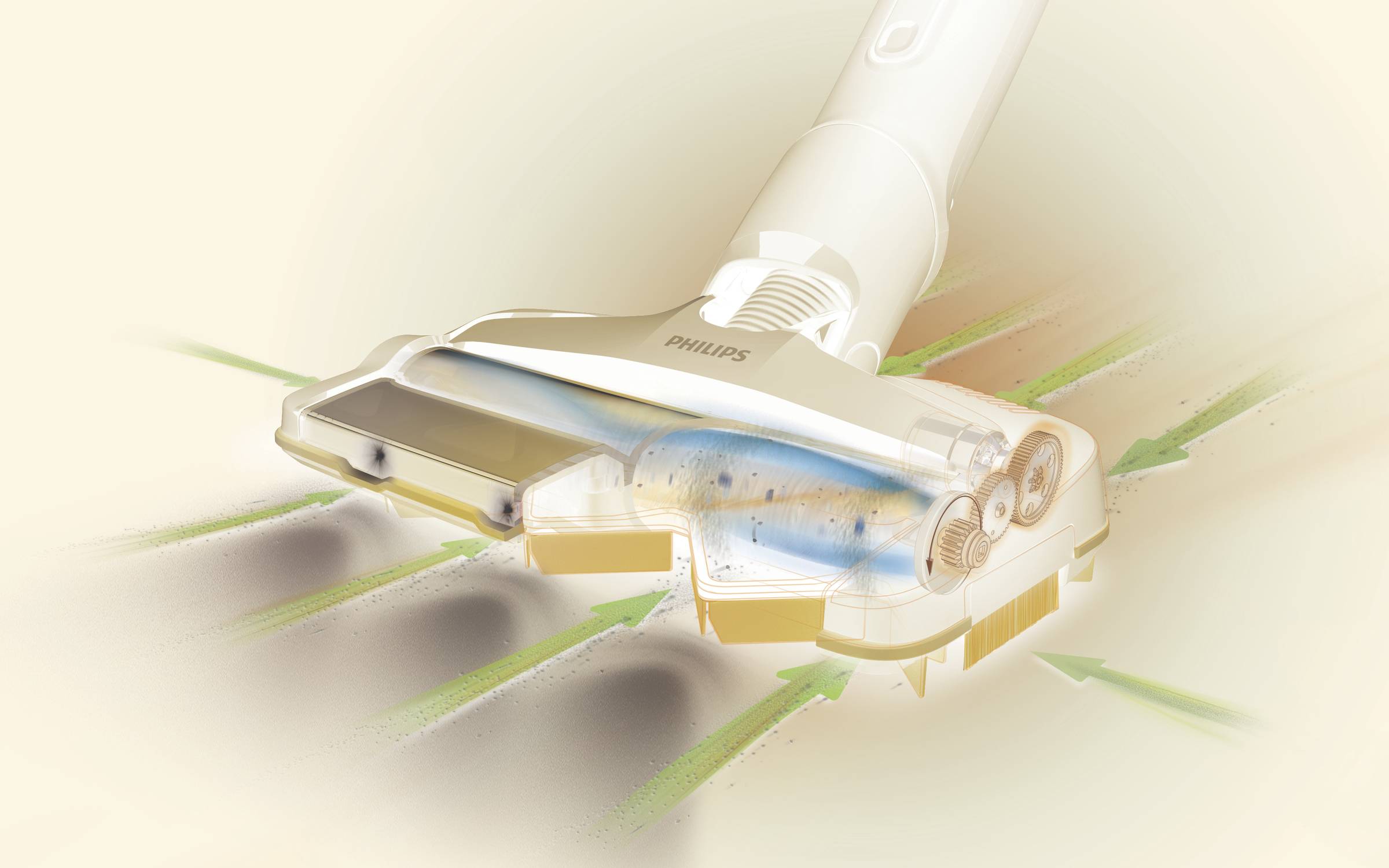 Philips Home XC7043/01 Akku-Handstaubsauger motorbetriebene Saugbürste