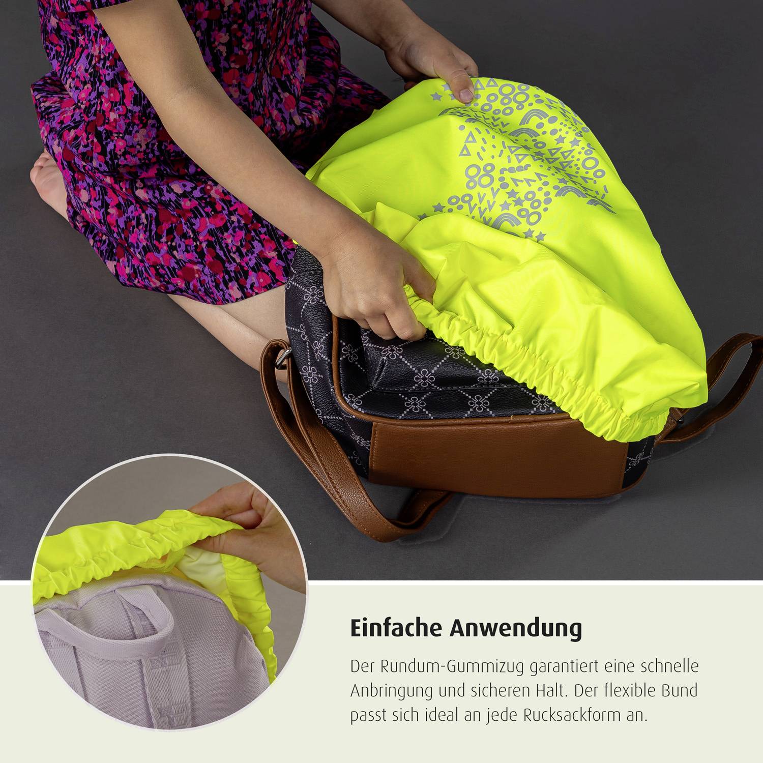REER MyBuddyGuard 53225 Rucksack-Cover Fluoreszierendes Gelb/Grün