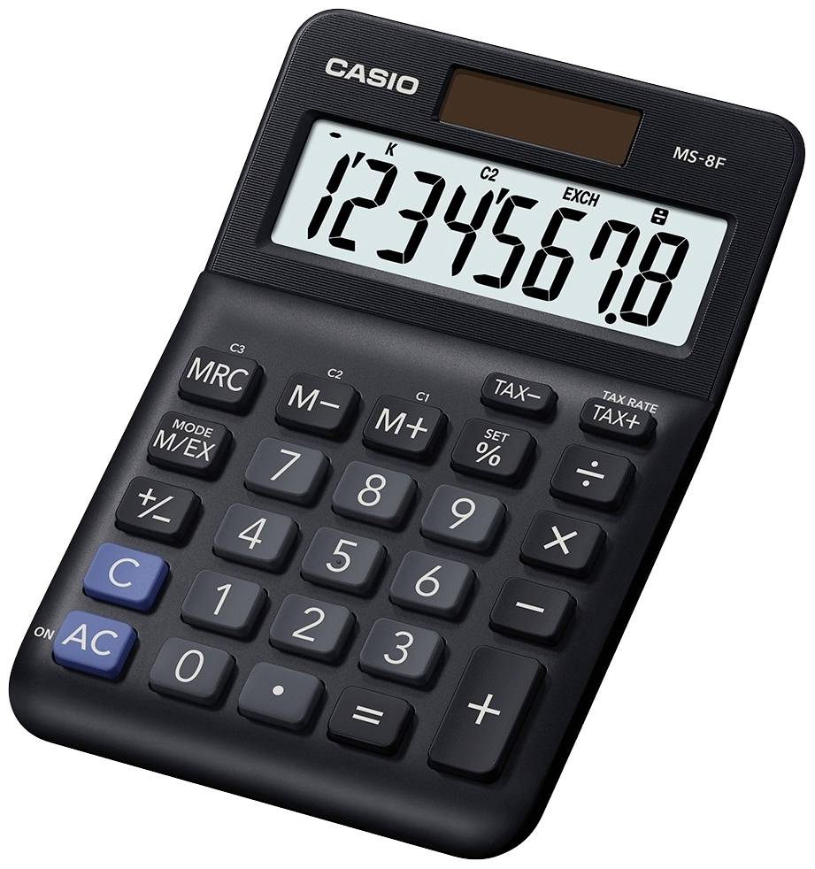 Casio MS-8F Tischrechner Schwarz Display (Stellen): 8 batteriebetrieben, solarbetrieben (B x H x T) 101 x 148.5 x 27.6mm