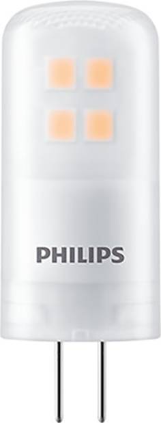 Glühbirne von Philips, G4-LED-Modul mit vier sichtbaren, leuchtenden Quadraten, geeignet für energieeffiziente Beleuchtung.