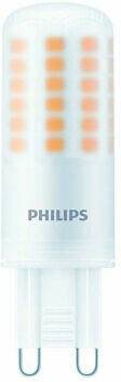 LED-Lampe von Philips mit G9-Sockel, zylinderförmig, in Weiß und Orange, etwa 70 mm hoch. Ideal für energieeffiziente Beleuchtung.