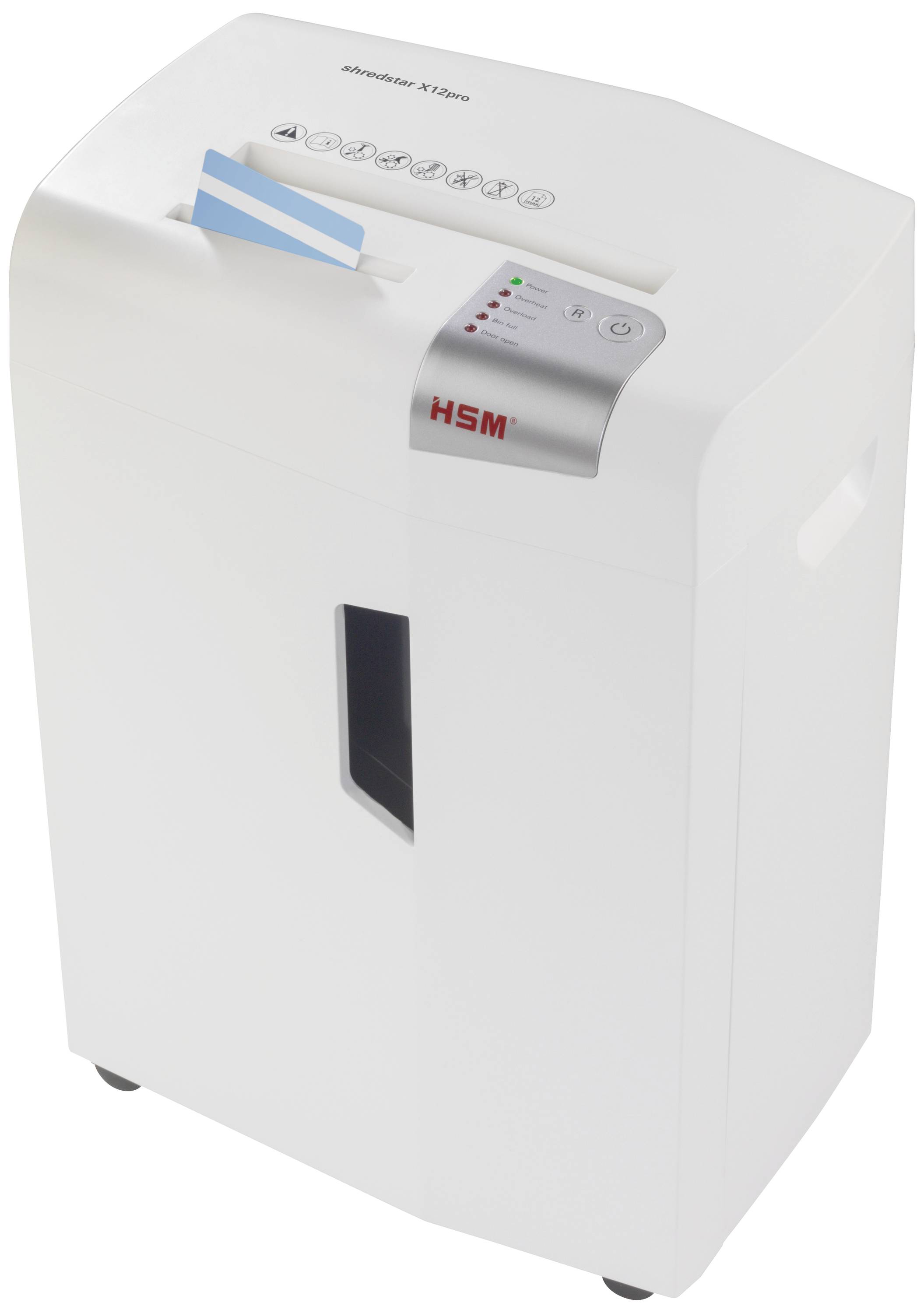 HSM shredstar X12pro Aktenvernichter 12 Blatt CD-Vernichtung, Partikelschnitt 2 x 15mm P-5 26l Vernichtet auch Büroklammern, CDs