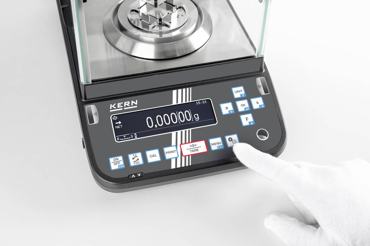 Kern ABP 200-4AM Analysewaage Wägebereich (max.) 220g Ablesbarkeit 0.0001g über Steckernetzteil Schwarz, Silber