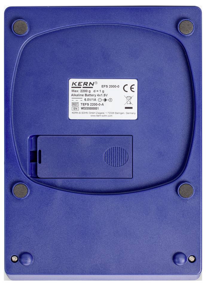 Kern EFS 2000-0 Schulwaage Wägebereich (max.) 2.2kg Ablesbarkeit 1g batteriebetrieben Weiß