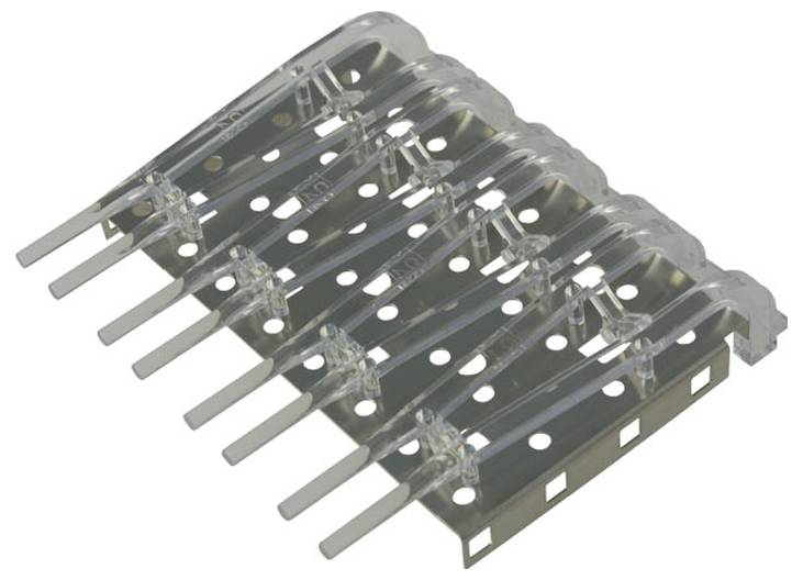 Ein neunpoliger weiblicher DB9-Stecker mit Metallgehäuse und Befestigungslöchern, der zum Anschluss von Peripheriegeräten an Computer über einen seriellen Anschluss verwendet wird.