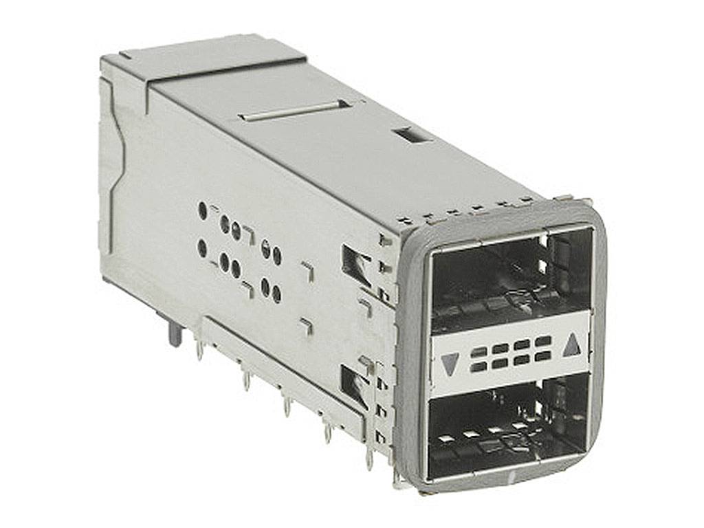 Metallischer Steckverbinder mit rechteckiger Form und mehreren Anschlussstiften, häufig in elektronischen Geräten verwendet.