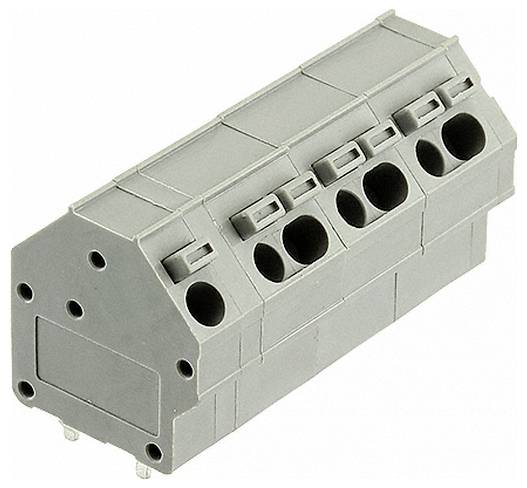 Grauer Klemmenblock-Stecker mit fünf Anschlussports, typischerweise in Schaltschränken für sichere Verdrahtungsverbindungen verwendet.