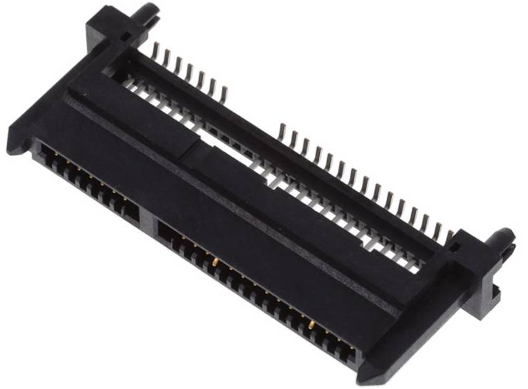 Schwarzer Elektrostecker mit mehreren Stiften, verwendet zur Datenübertragung in elektronischen Geräten