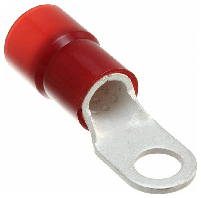 Ein metallischer zylindrischer Stecker mit einem rechtwinkligen Winkel, mit zwei Stiften an der Basis, wahrscheinlich für elektronische oder Audiogeräte.