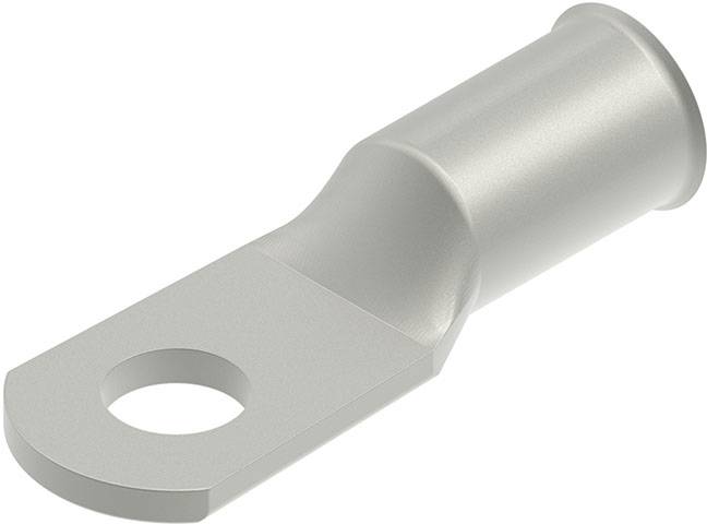 Eine metallische Sechskantmutter mit unregelmäßiger Form, die ein einzelnes Gewindeloch in ihrer Mitte aufweist und zu Befestigungszwecken verwendet wird.