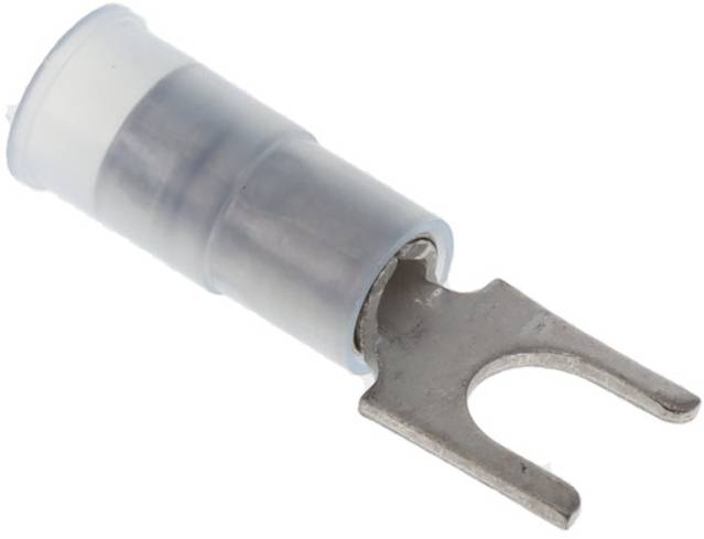 Ein metallförmiger elektrischer Steckverbinder mit einer transparenten Kunststoffhülle, der zum Verdrahten und Sichern von Elektroverbindungen ausgelegt ist.