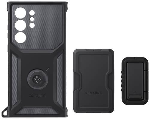 Samsung Rugged Gadget Case Backcover Galaxy S23 Ultra Schwarz, Titan Stoßfest, Standfunktion