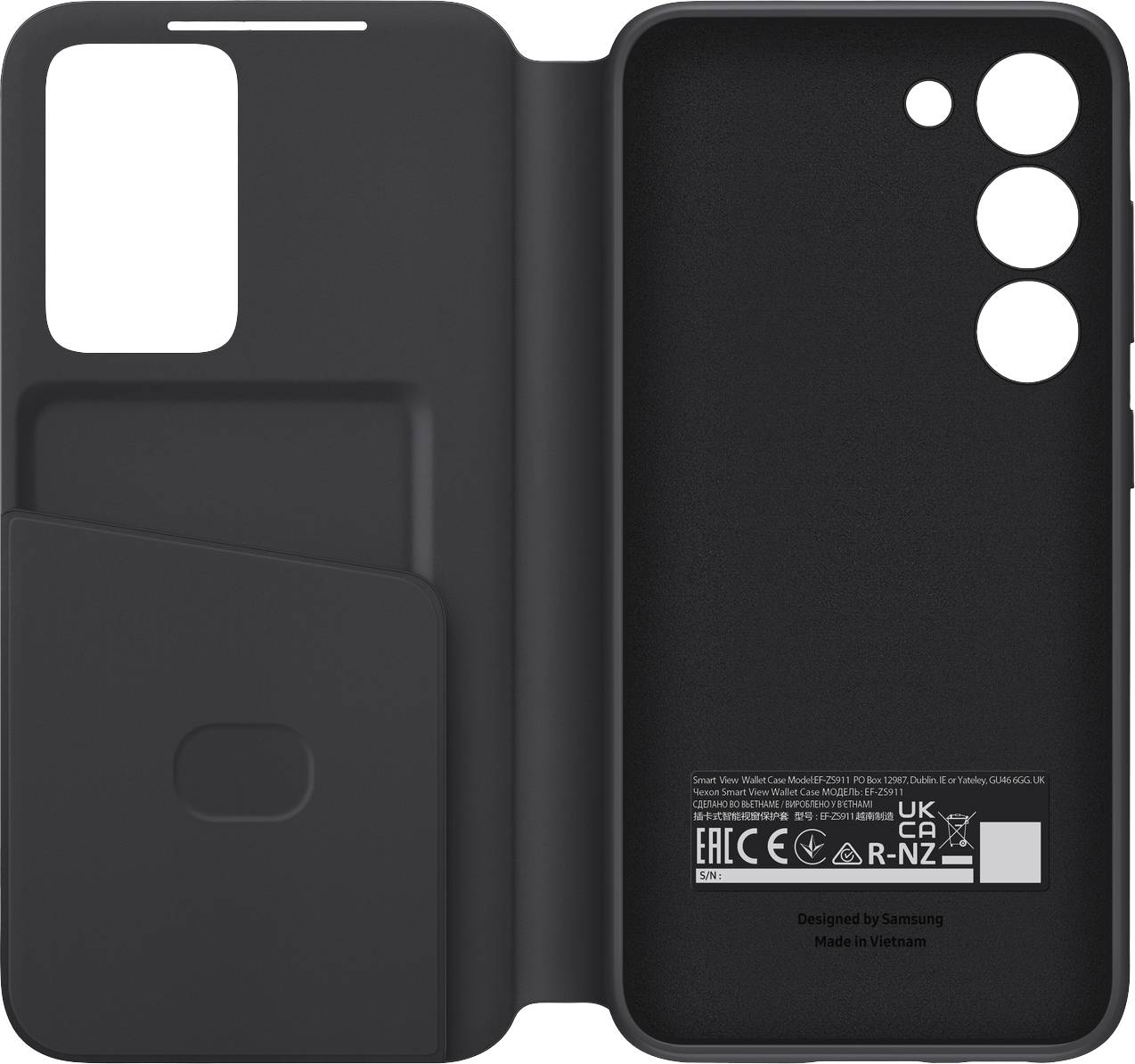 Samsung Smart View Wallet Case Flip Case Samsung Galaxy S23 Schwarz Stoßfest EF-ZS911CBEGWW
