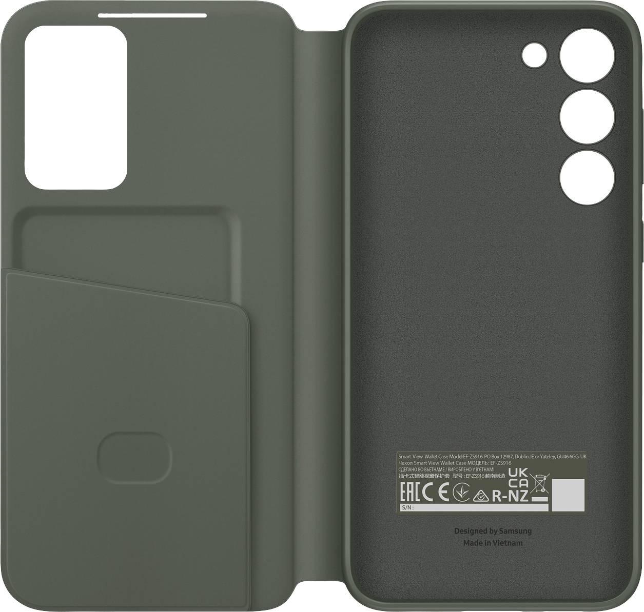 Samsung Smart View Wallet Case Flip Case Samsung Galaxy S23+ Grün Stoßfest EF-ZS916CGEGWW