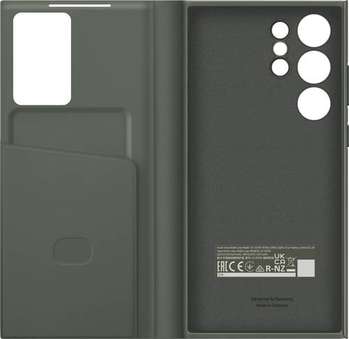 Samsung Smart View Wallet Case Flip Case Galaxy S23 Ultra Grün Stoßfest