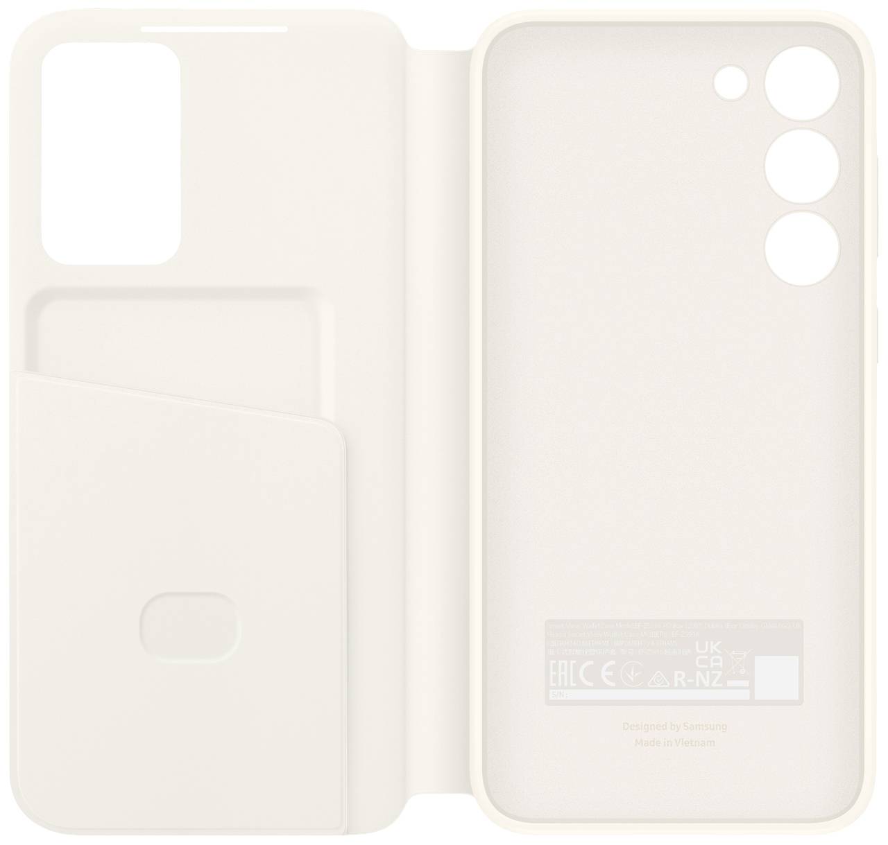 Samsung Smart View Wallet Case Flip Case Samsung Galaxy S23+ Cream Stoßfest EF-ZS916CUEGWW