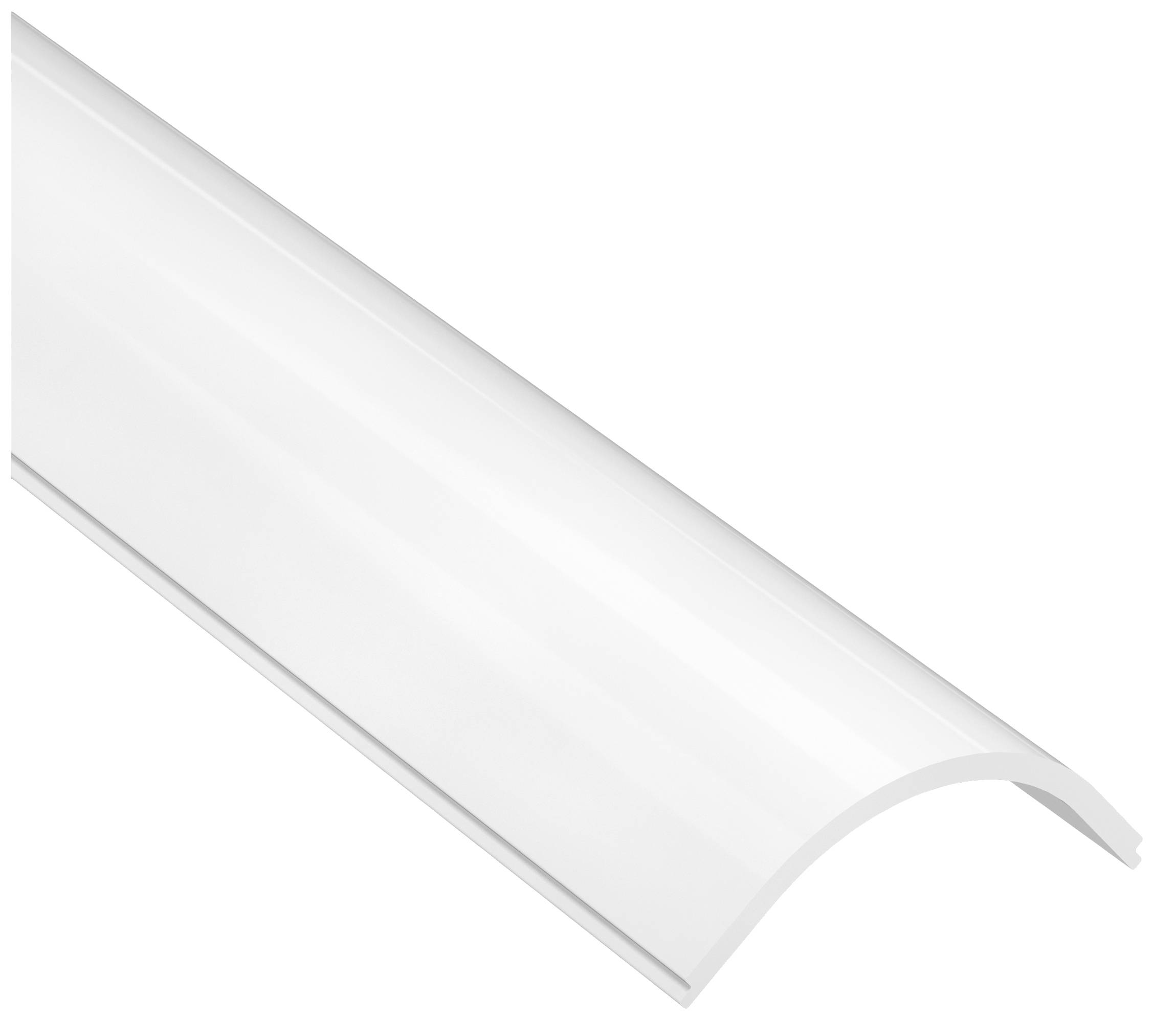 Halbkreisförmiges, weißes Kunststoffstück.