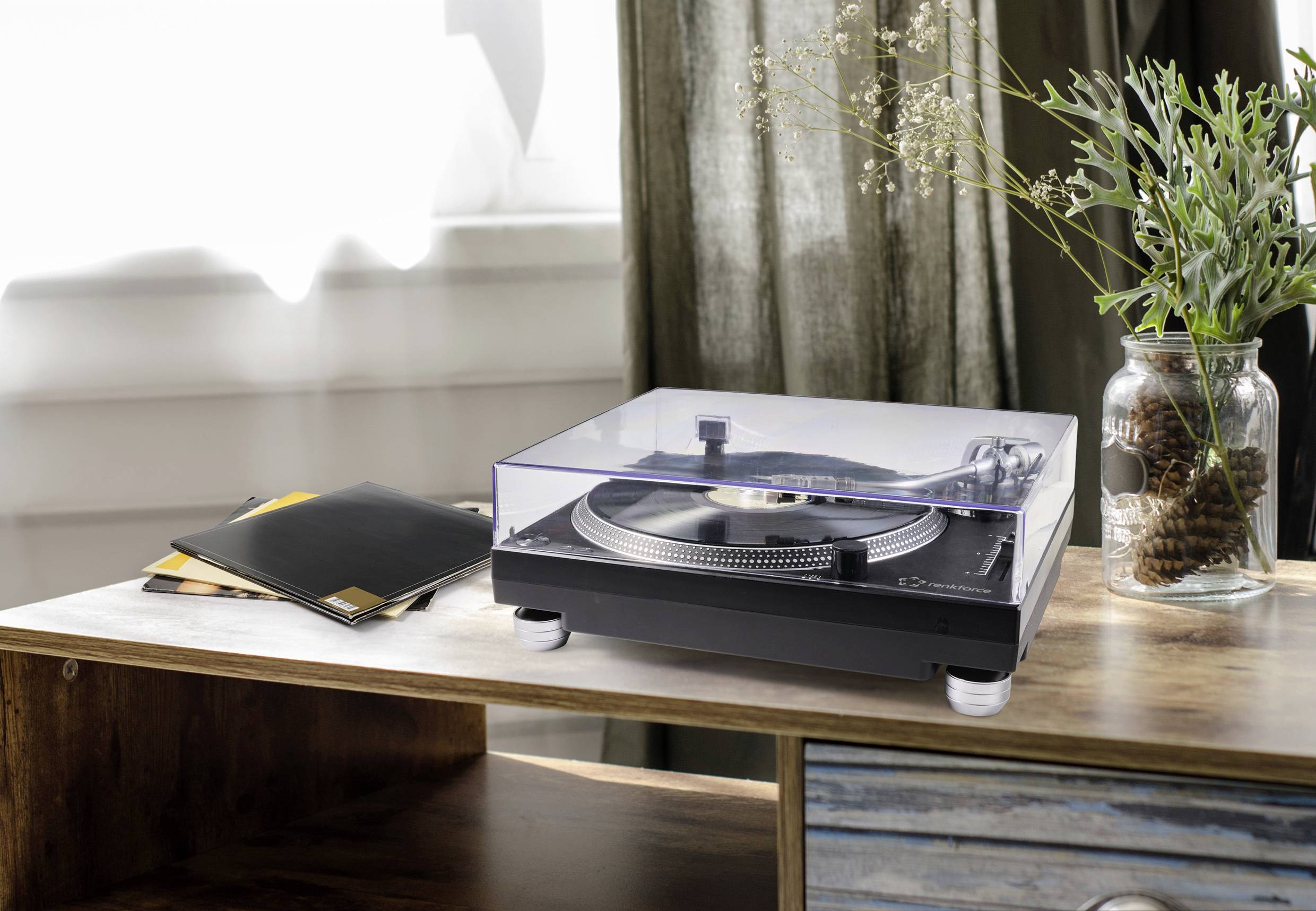 Renkforce RF-TURBD-010 USB-Plattenspieler Riemenantrieb Schwarz