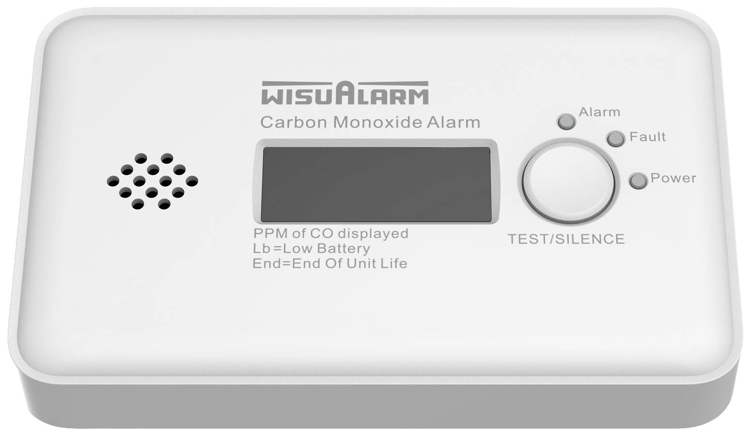Wisualarm HY-GC20B Kohlenmonoxid-Melder inkl. 10 Jahres-Batterie batteriebetrieben detektiert Kohlenmonoxid
