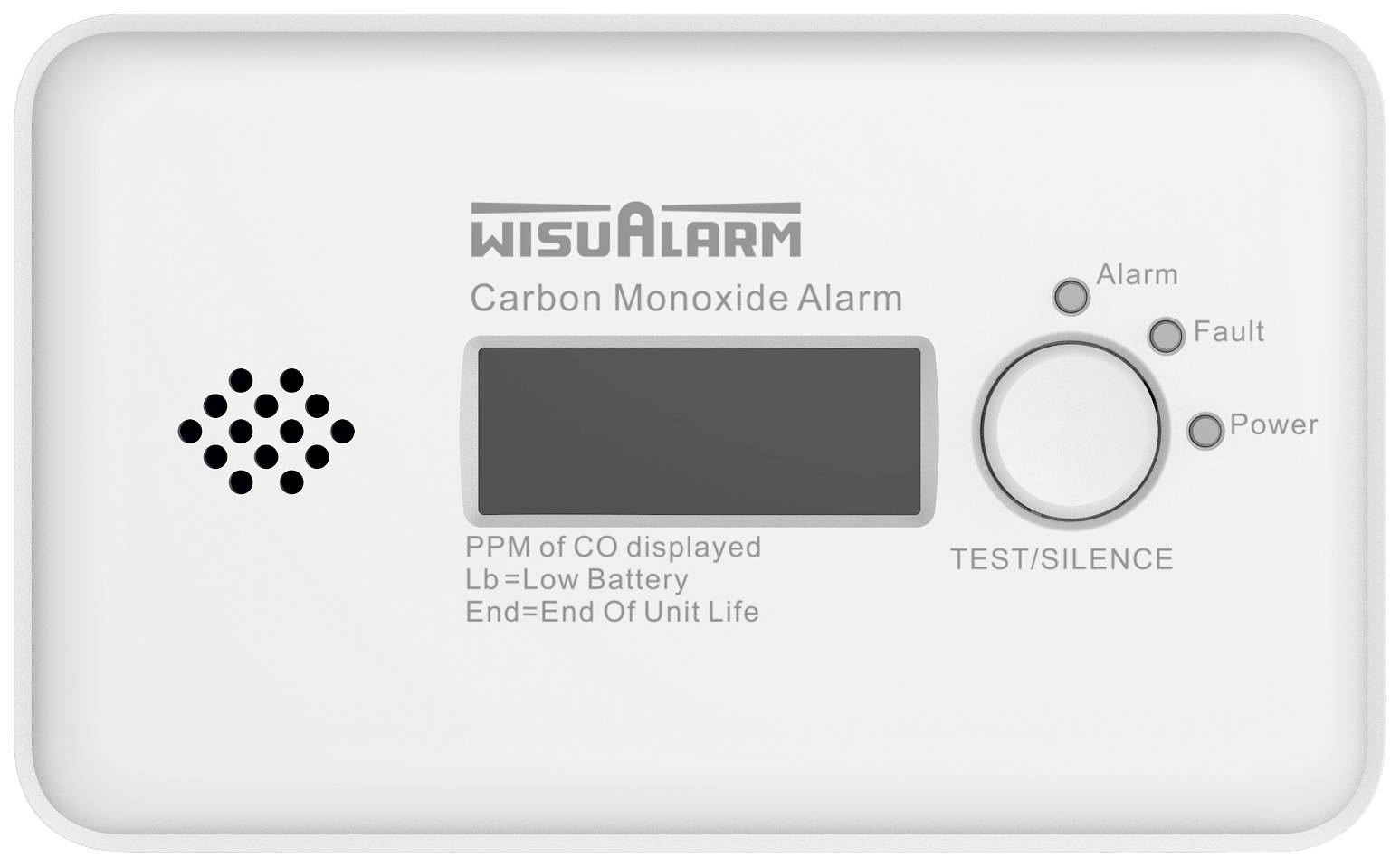 Wisualarm HY-GC20B Kohlenmonoxid-Melder inkl. 10 Jahres-Batterie batteriebetrieben detektiert Kohlenmonoxid