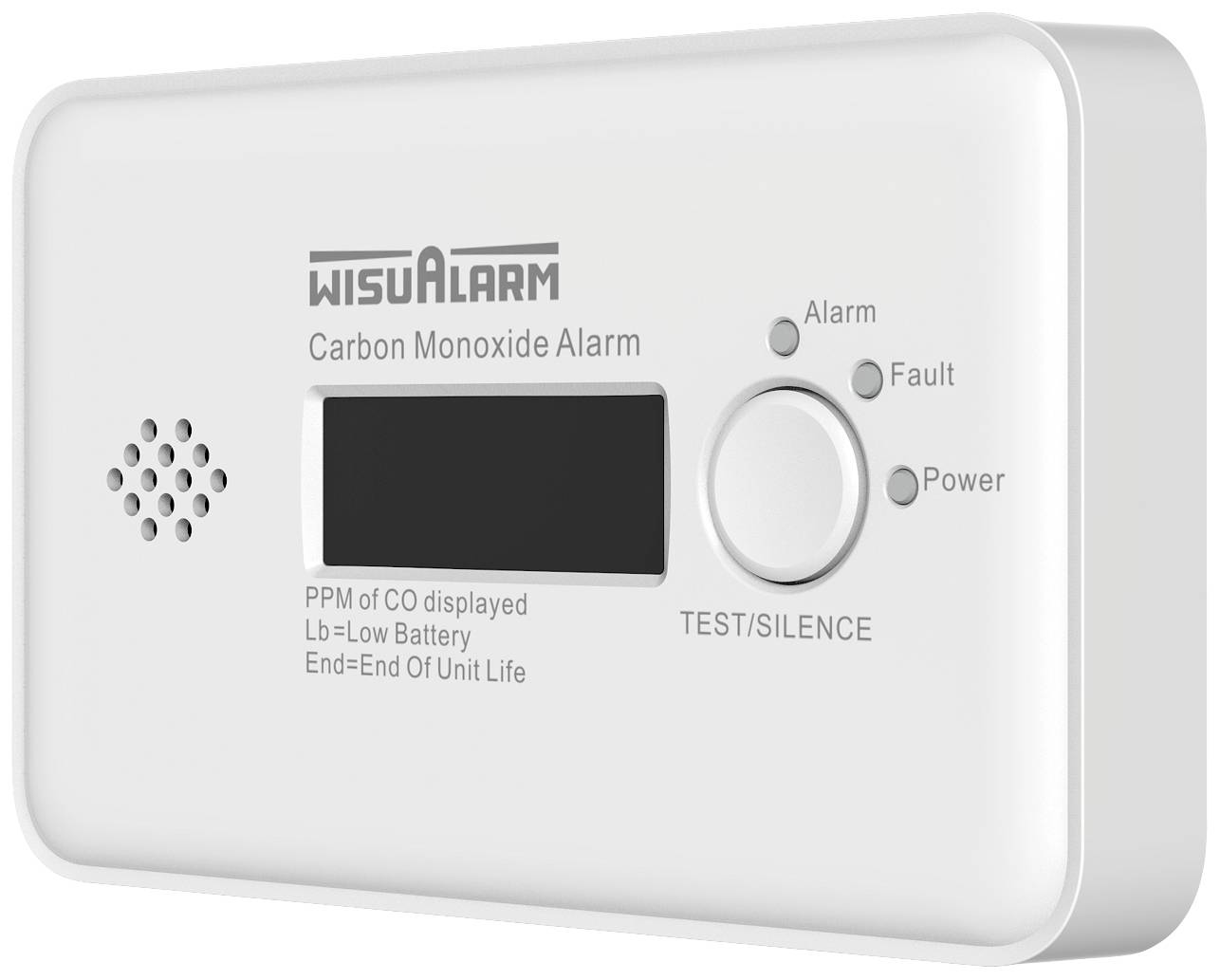 Wisualarm HY-GC20B Kohlenmonoxid-Melder inkl. 10 Jahres-Batterie batteriebetrieben detektiert Kohlenmonoxid