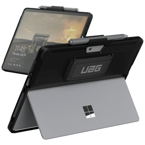 Urban Armor Gear Scout Handstrap Case Tablet-Cover Microsoft Surface Go, Surface Go 2, Surface Go 3 Back Cover Schwarz