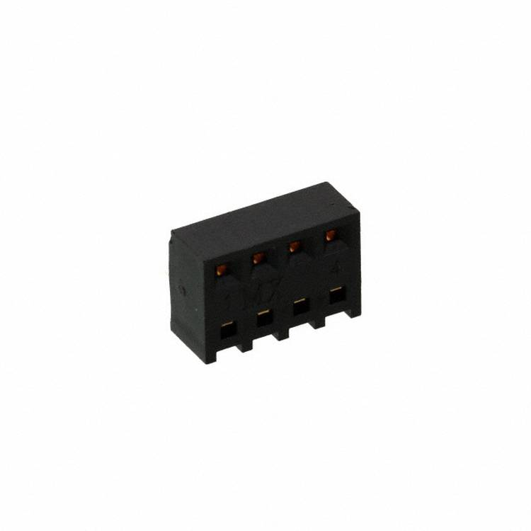 Ein schwarzer, rechteckiger Stecker mit 6 Anschlüssen, der für Leiterplattenverbindungen konzipiert ist, vor einem einfachen Hintergrund.