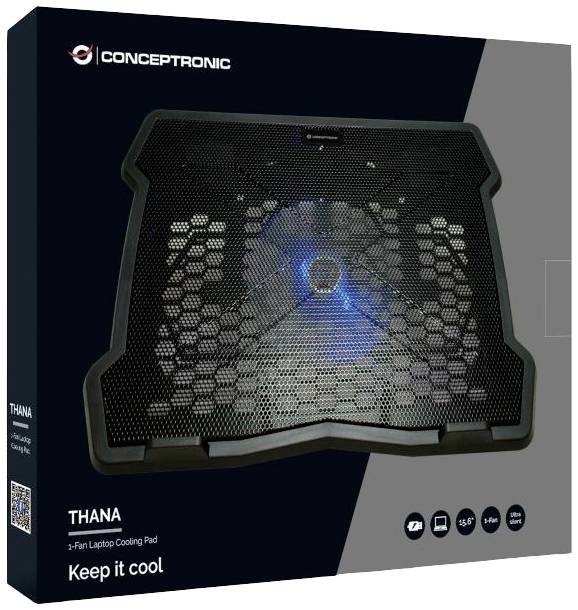 Conceptronic THANA05B Notebook-Ständer mit Kühlfunktion höhenverstellbar