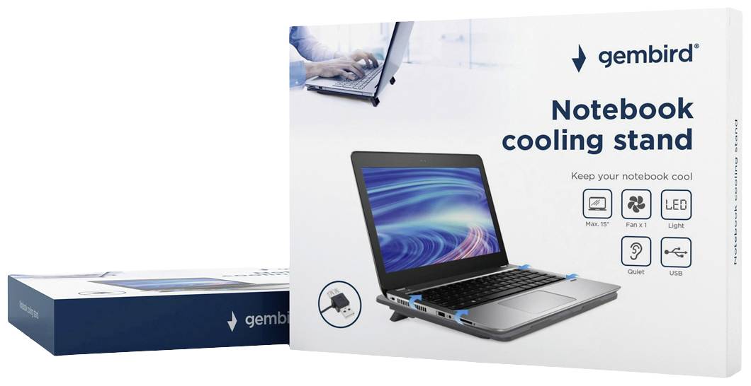 Gembird NBS-1F15-04 Notebook-Ständer mit Kühlfunktion höhenverstellbar