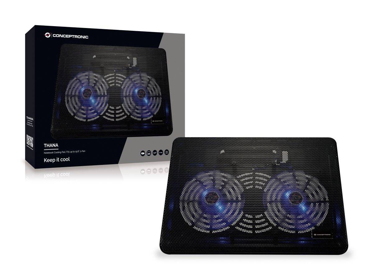 Conceptronic CNBCOOLPAD2F Notebook-Ständer mit Kühlfunktion höhenverstellbar