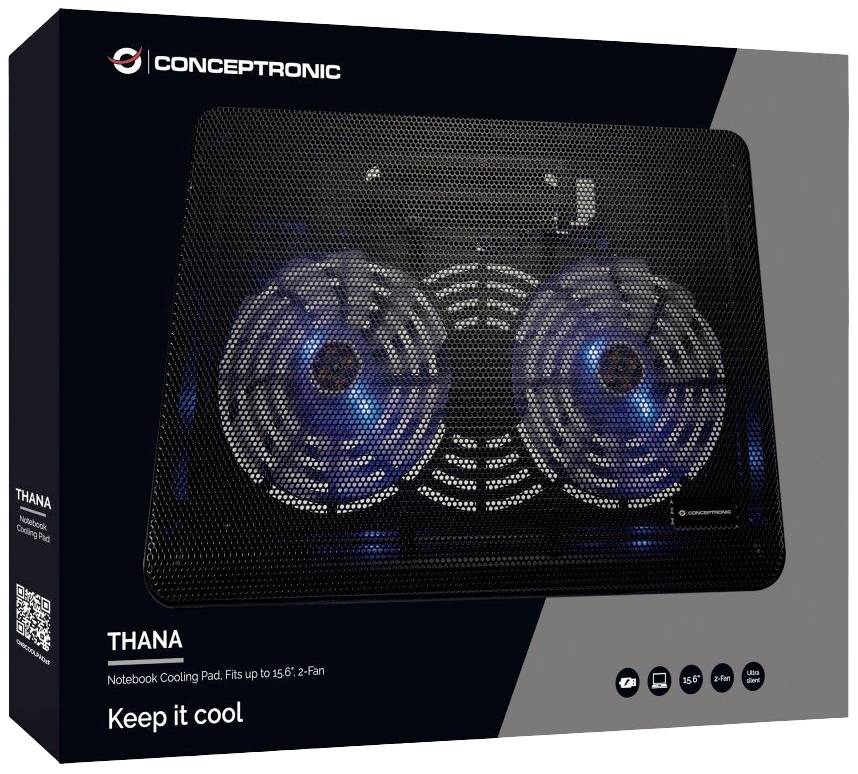 Conceptronic CNBCOOLPAD2F Notebook-Ständer mit Kühlfunktion höhenverstellbar