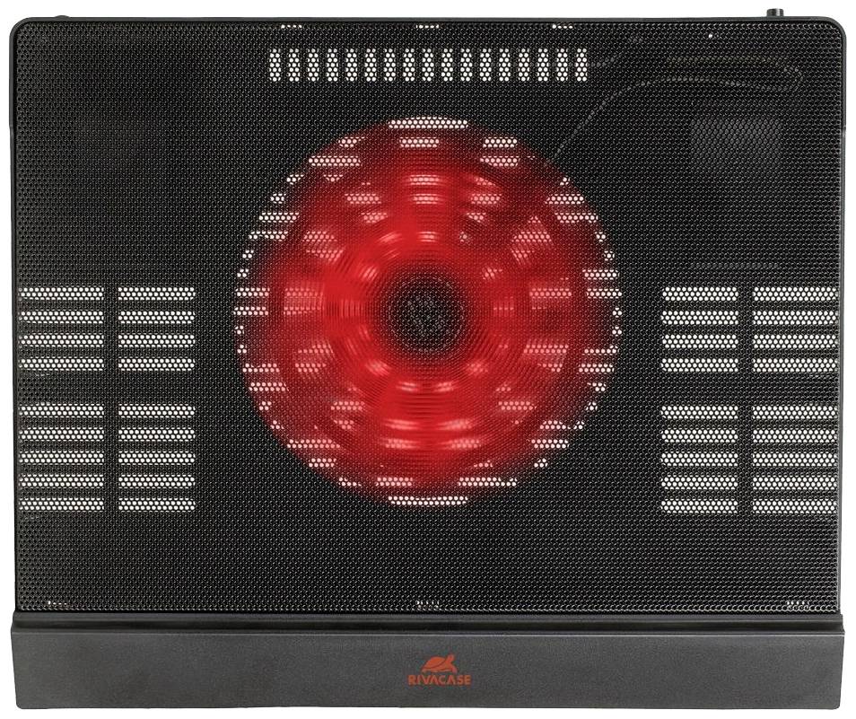 RIVA 5556 BLACK Notebook-Ständer mit Kühlfunktion höhenverstellbar, USB-Hub-Funktion