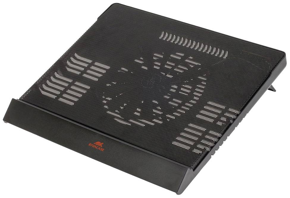 RIVA 5556 BLACK Notebook-Ständer mit Kühlfunktion höhenverstellbar, USB-Hub-Funktion